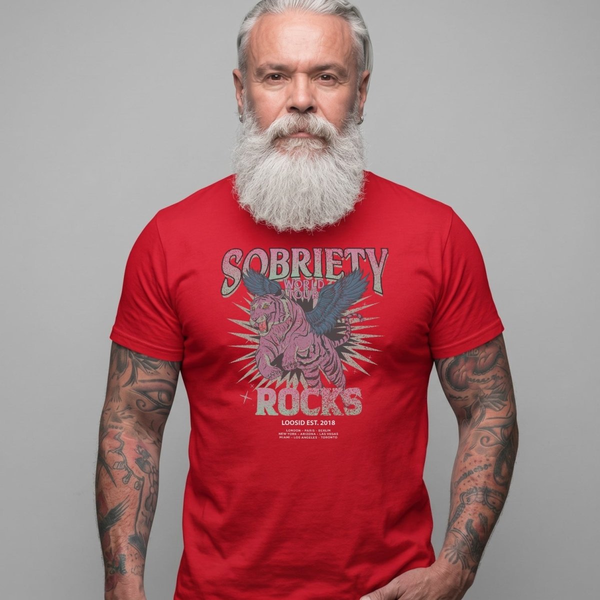 Sobriety Rocks Tour Sober T Shirt product photo (view 10)