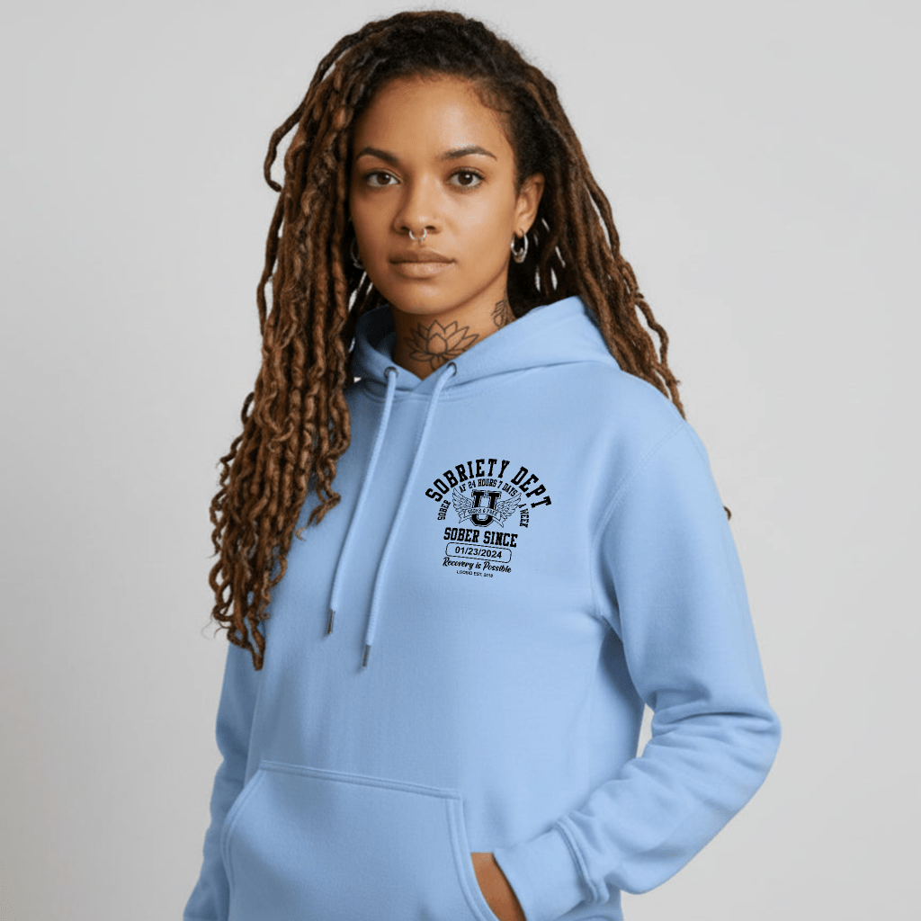 Sobriety Dept Sober AF Recovery Hoodie fit detail (view 29)