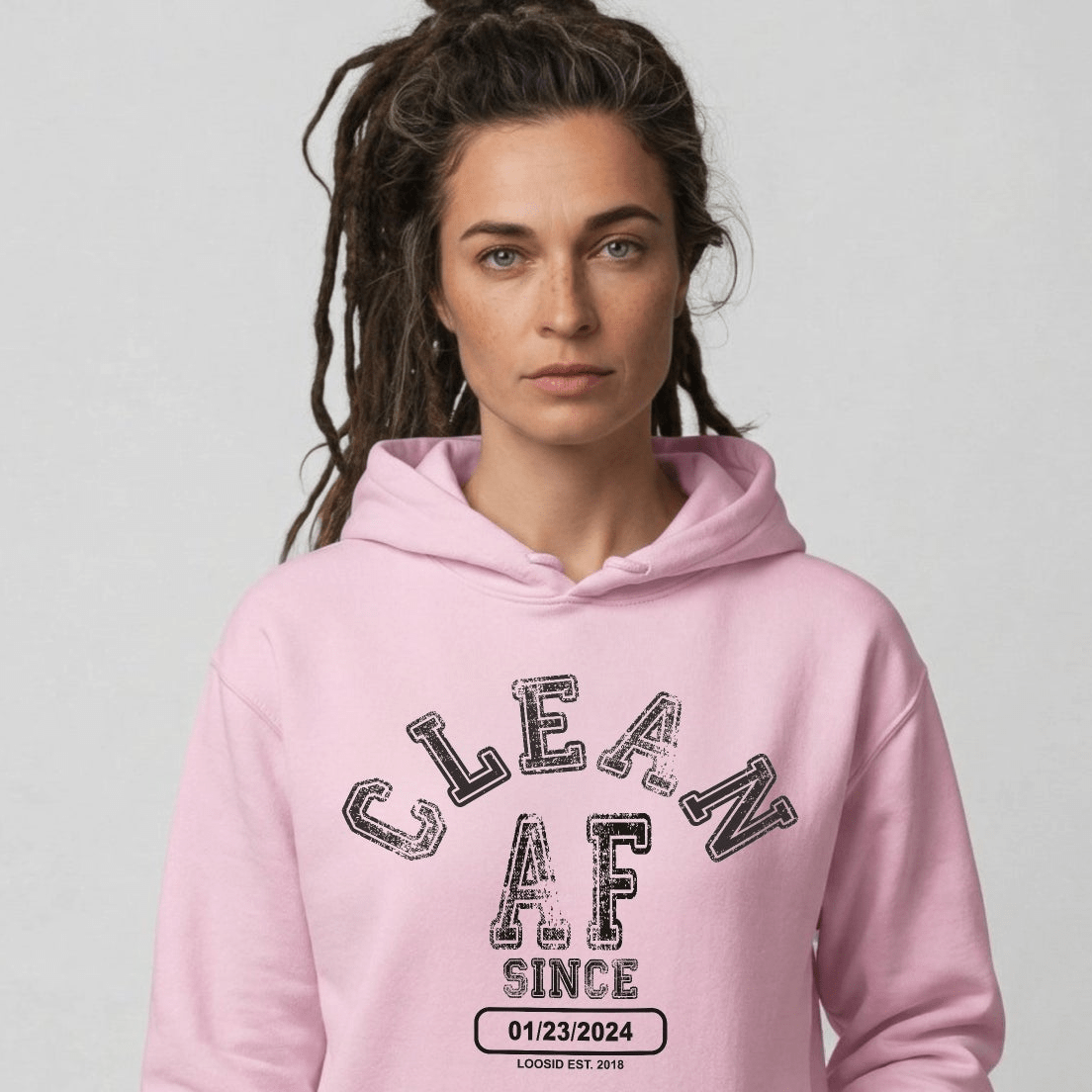 Clean AF Since Recovery Hoodie graphic detail (view 24)