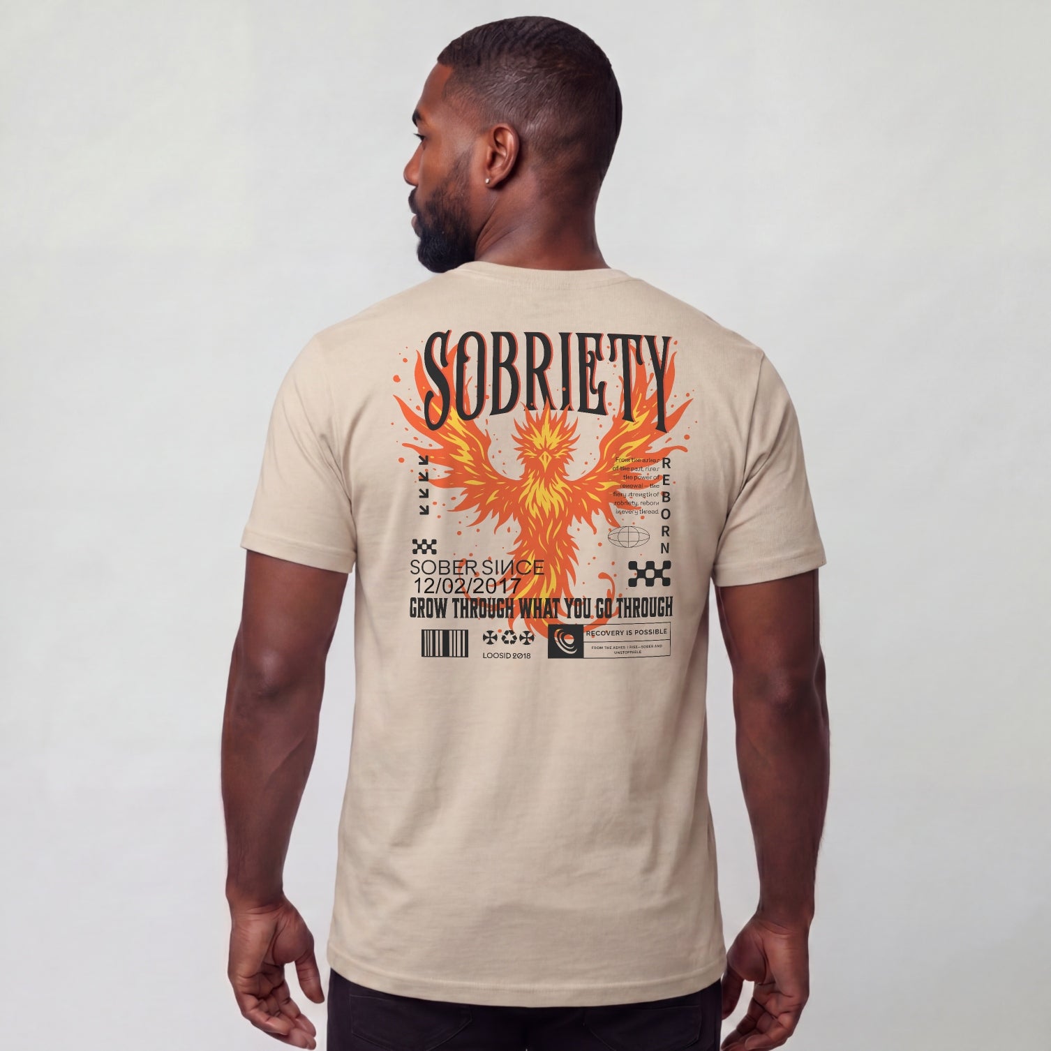 Phoenix Reborn Recovery Limited-Edition T-Shirt with Sobriety Date