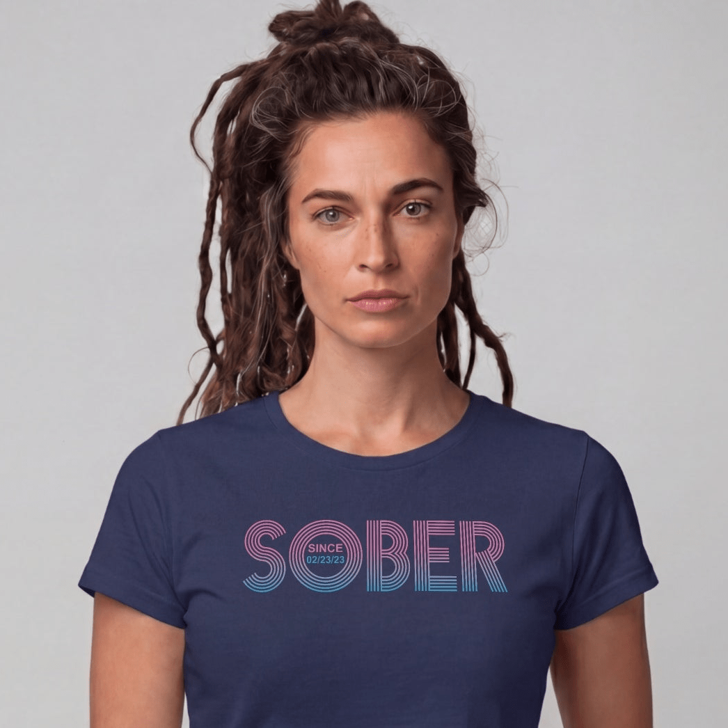 Sober T Shirt | Women's Retro Sober Since Tee