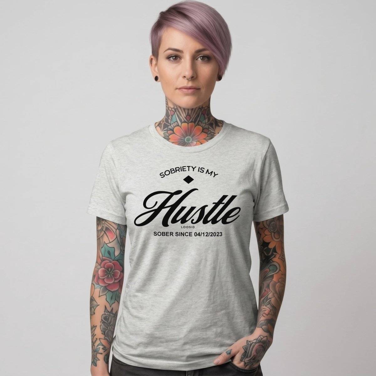 Sobriety is My Hustle Sober T Shirt close-up view (view 22)