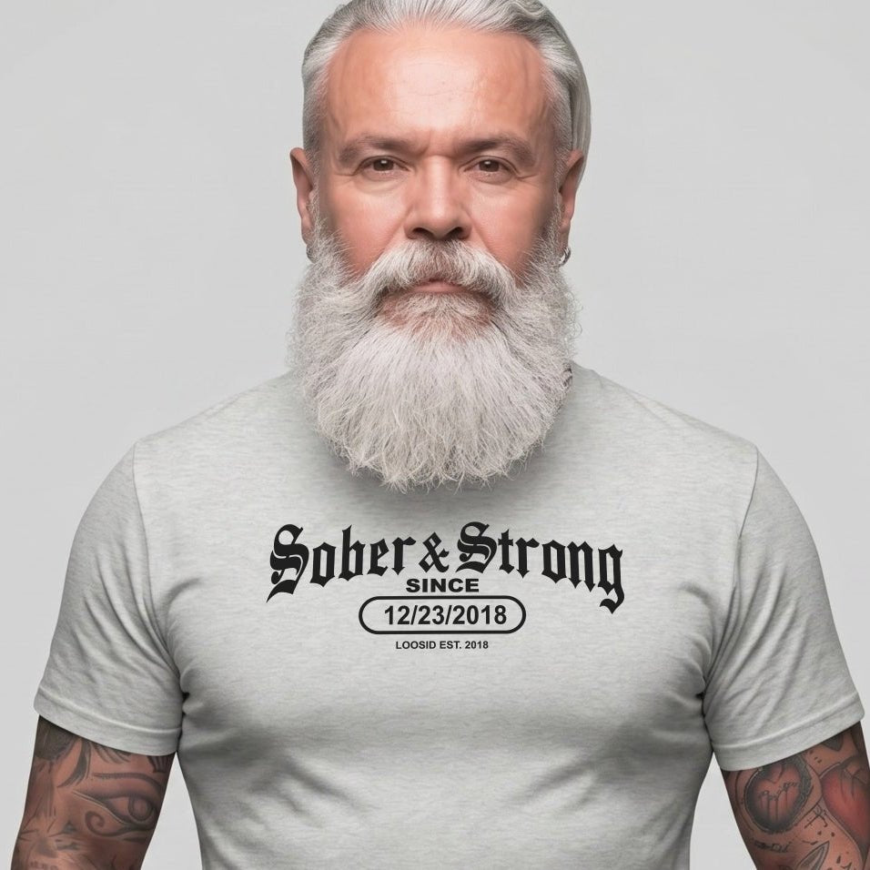 Sober T Shirt | Men's Old School Sober & Strong Tee