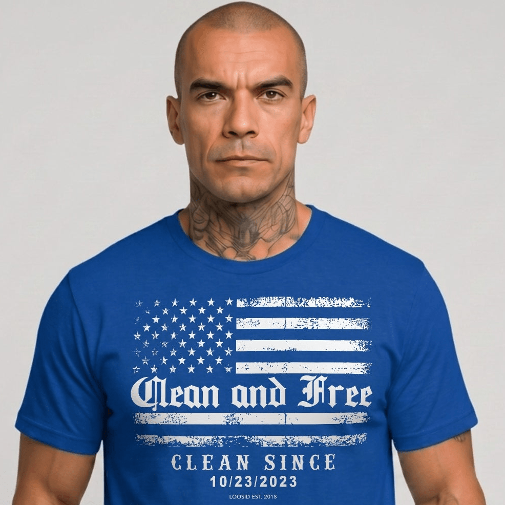 Clean and Free Sober T Shirt close-up view (view 12)