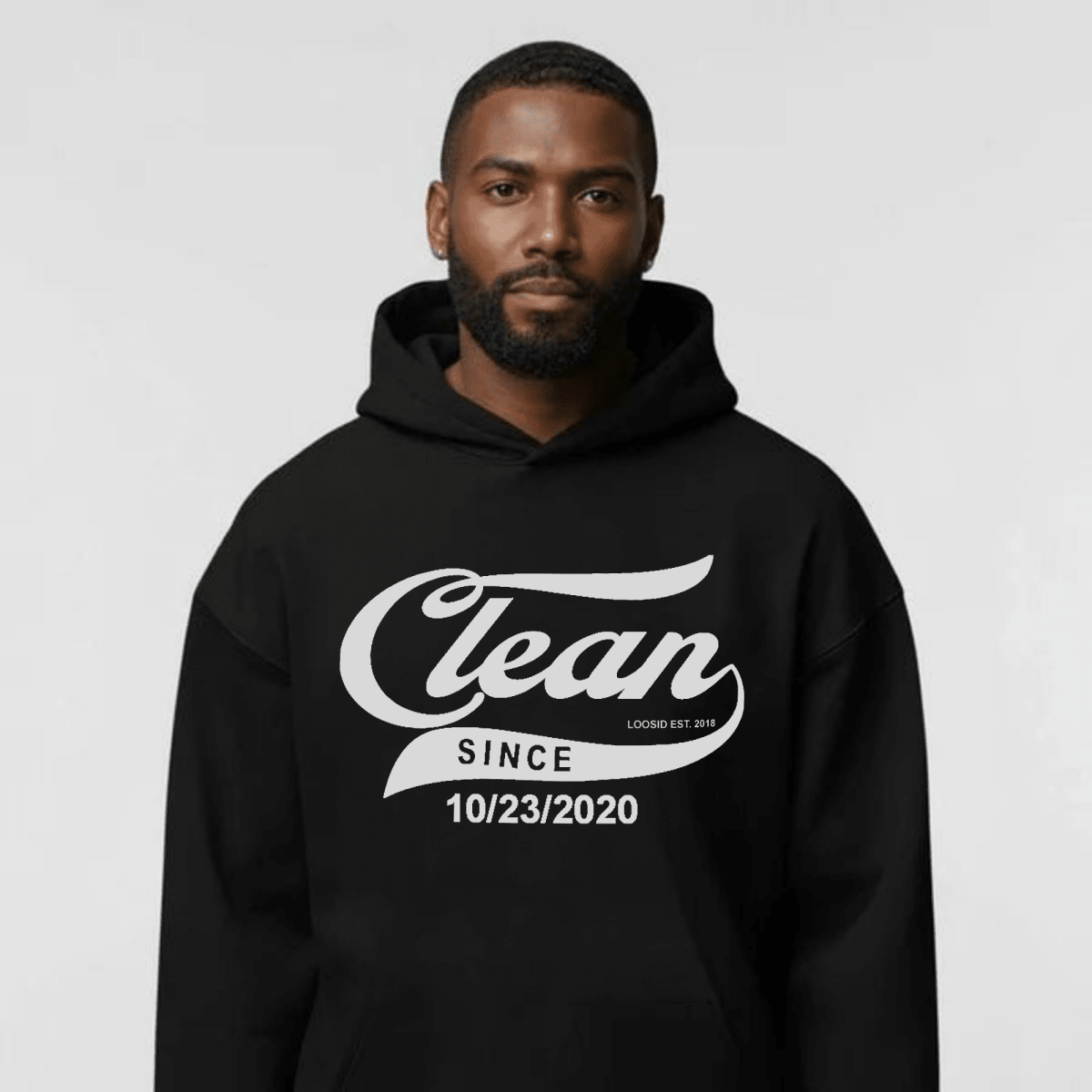 Clean Since Recovery Hoodie lifestyle view (view 5)