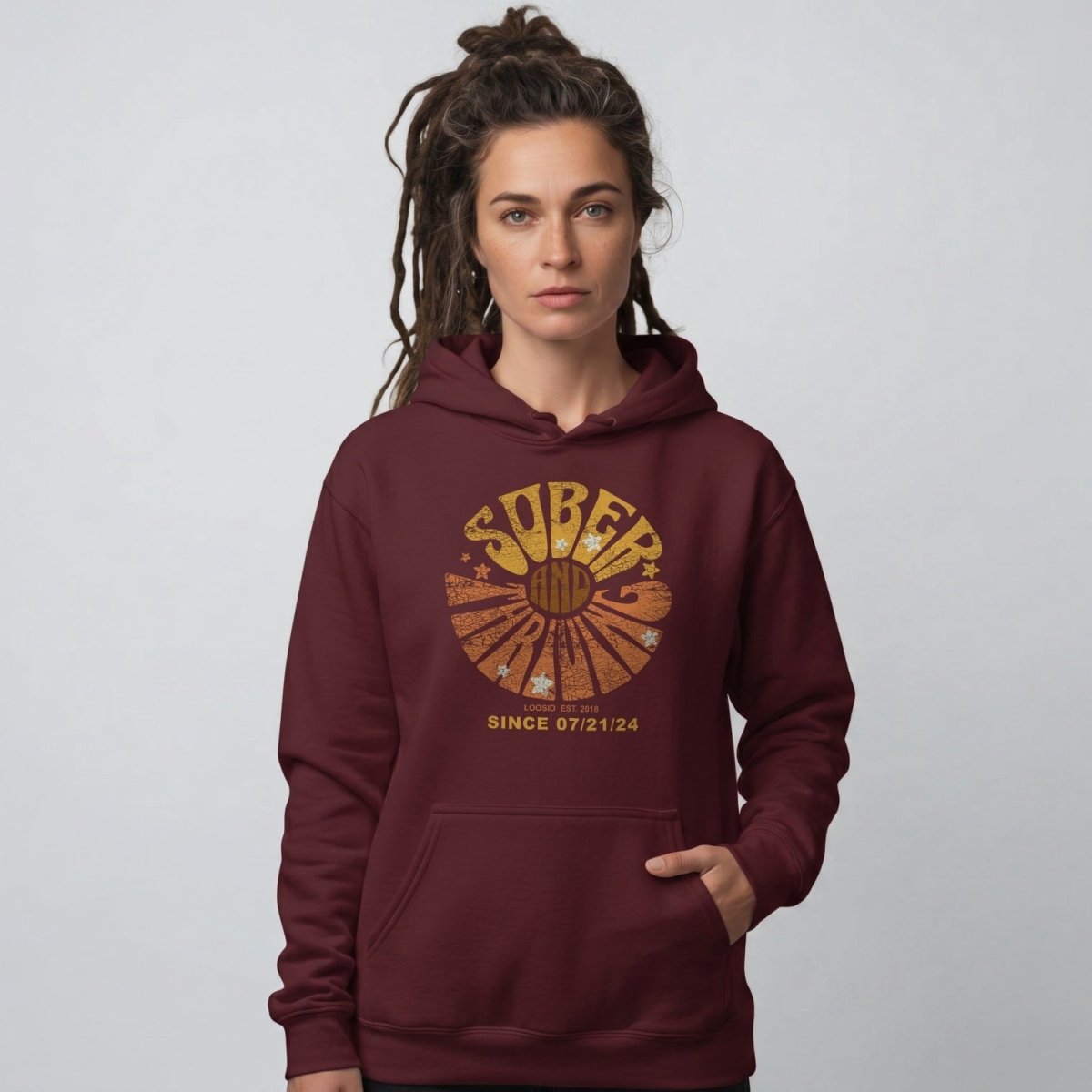 Sober & Thriving Recovery Hoodie back view (view 17)