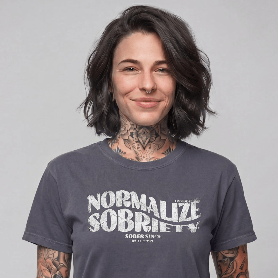 Normalize Sobriety Women garment dyed Sober T Shirt fit detail (view 9)