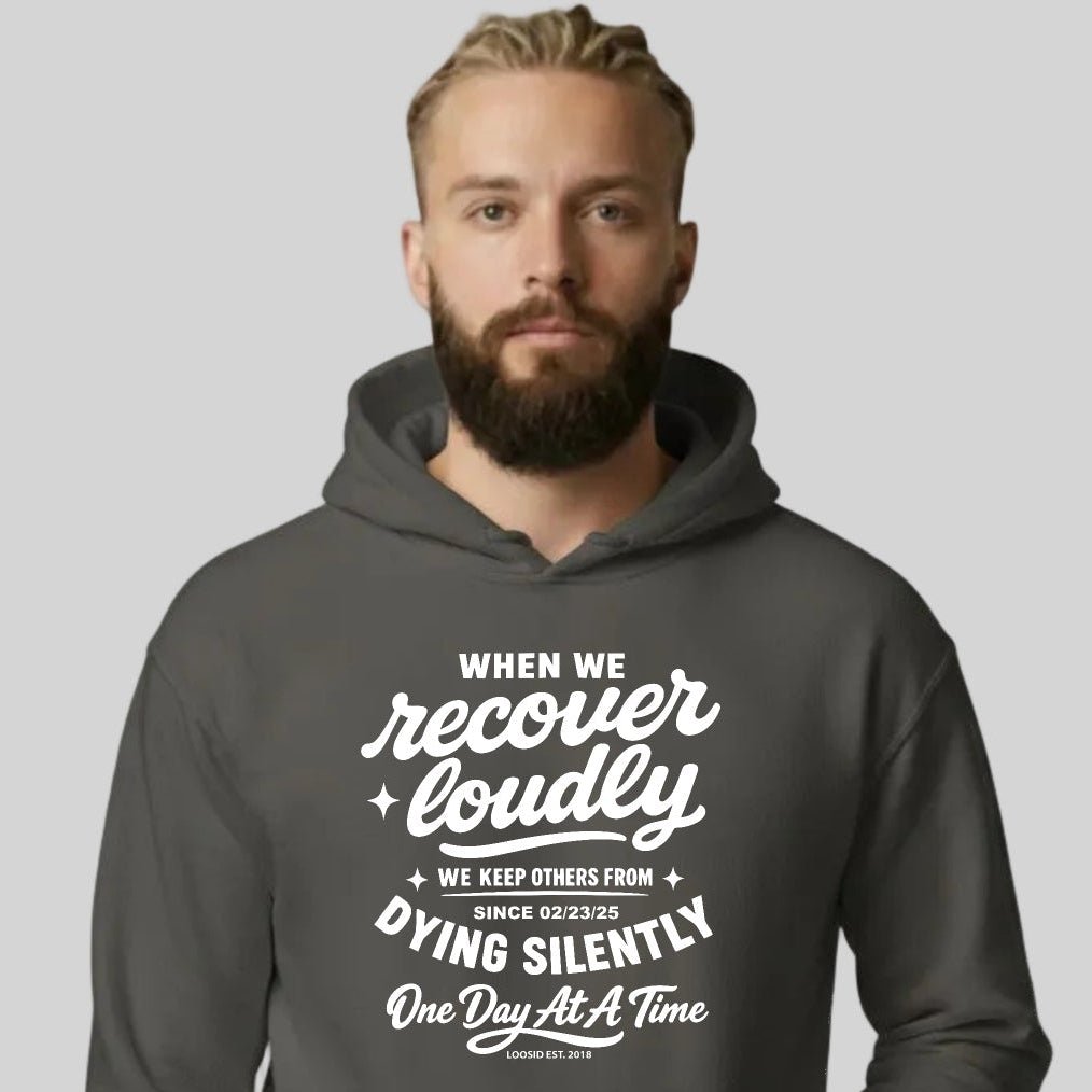 When we recover loudly Recovery Hoodie close-up view (view 12)