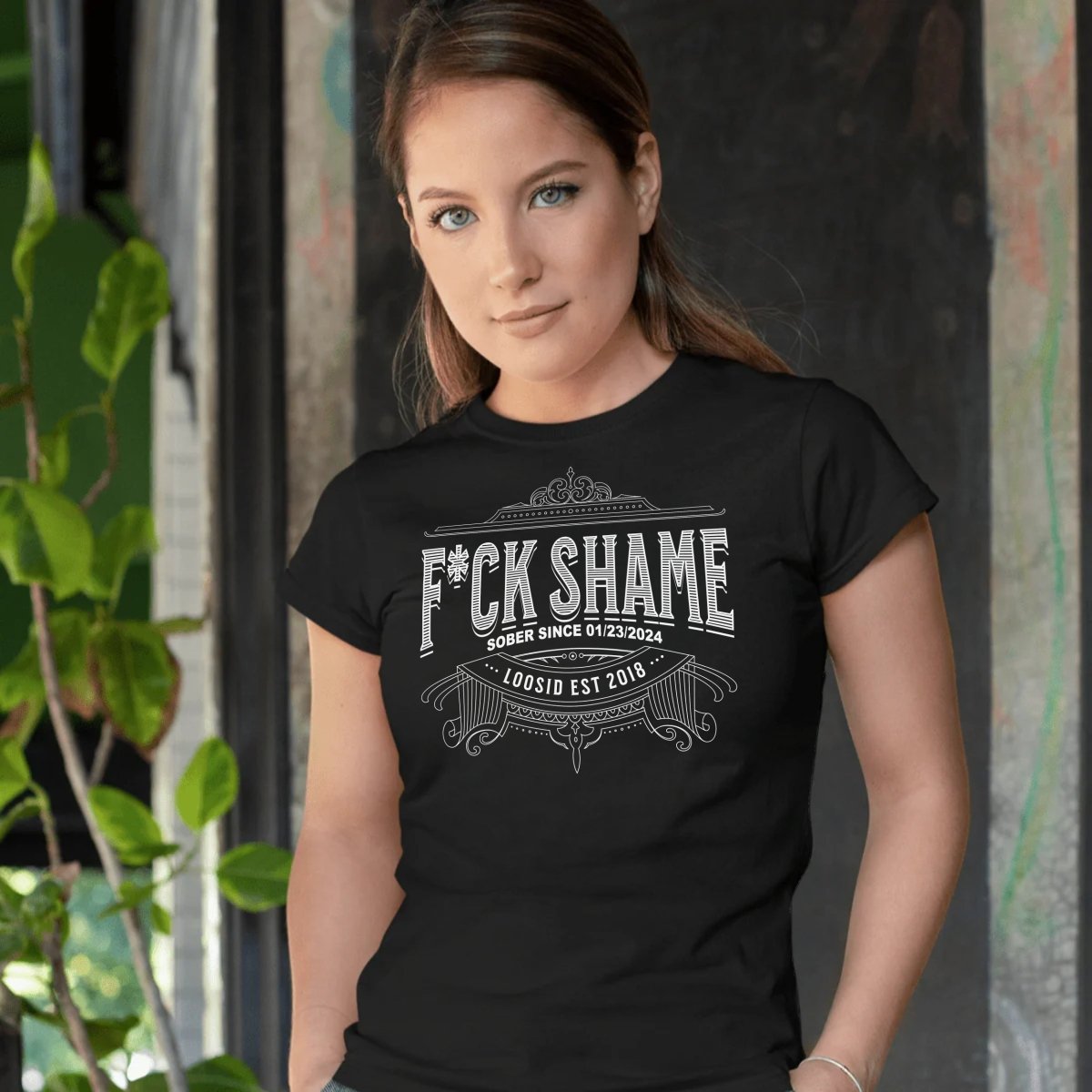 Loosid F*ck Shame Sober T Shirt featuring the design