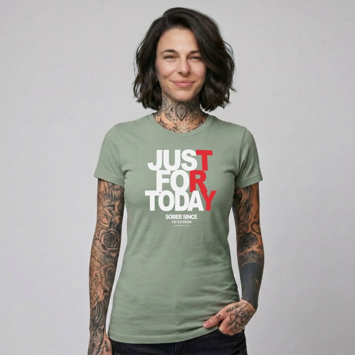 Sober T Shirt | Women's Just Try For Today Tee