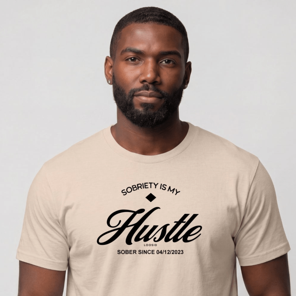 Sober T Shirt | Men's Sobriety is My Hustle Tee