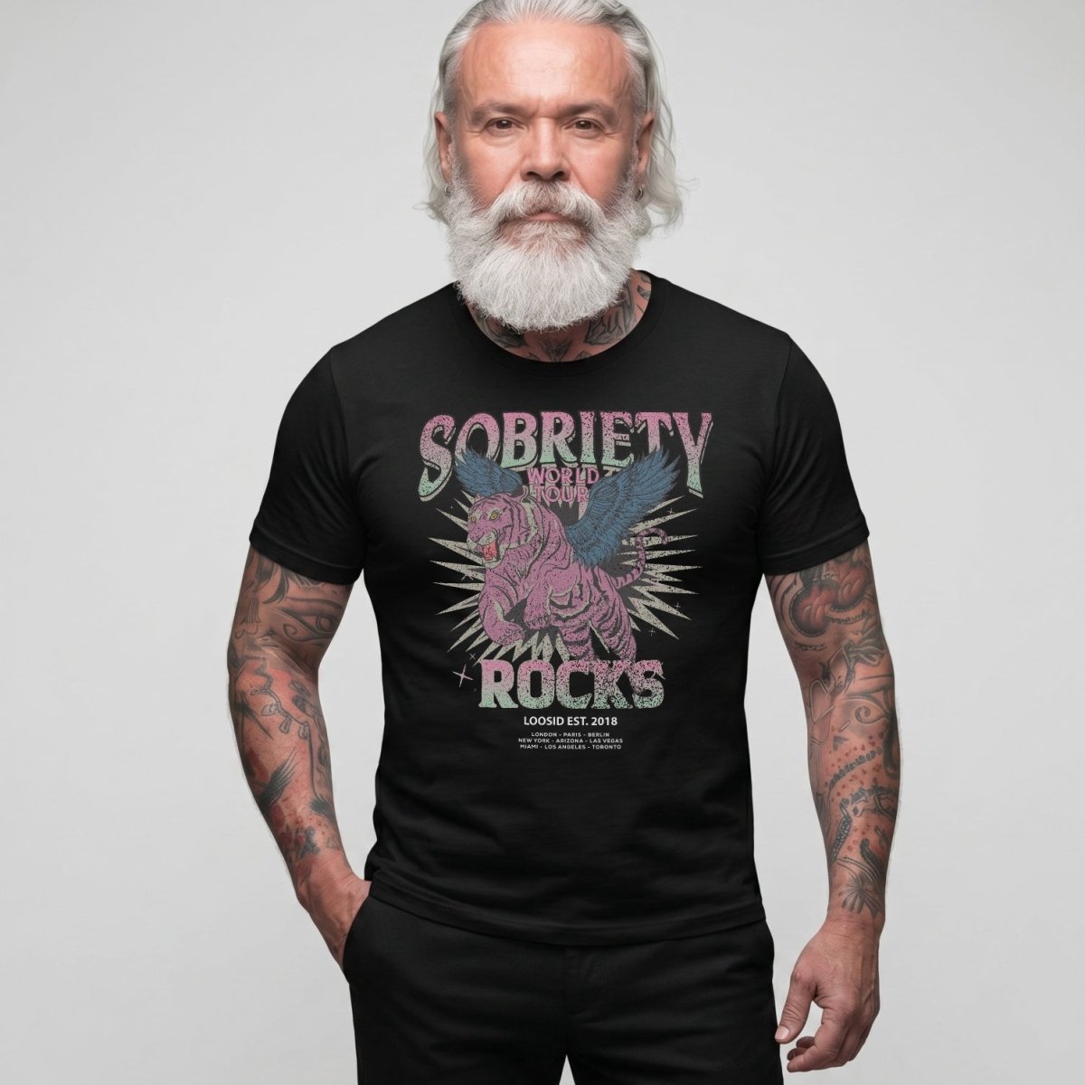 Sobriety Rocks Tour Sober T Shirt graphic detail (view 4)