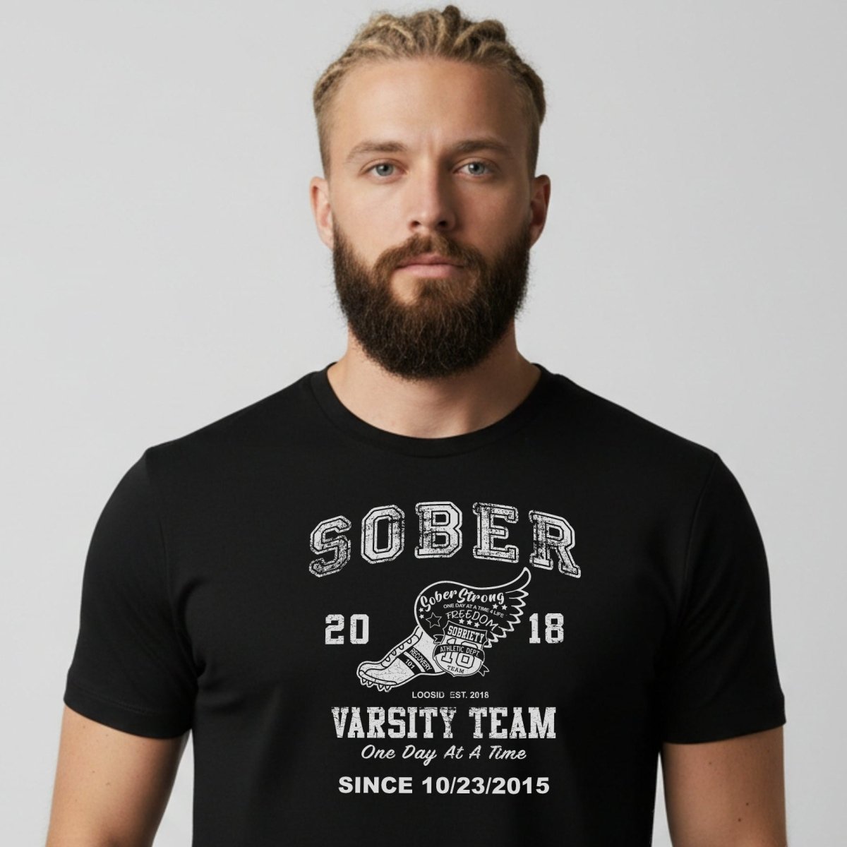 Loosid Sober Varsity Sober T Shirt featuring the design