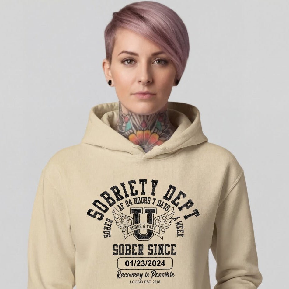 Sobriety Dept Recovery Hoodie packaging detail (view 28)