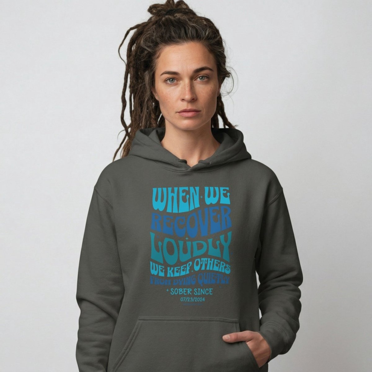 When We Recover Loudly Custom Sobriety Date Recovery Hoodie product photo (view 20)