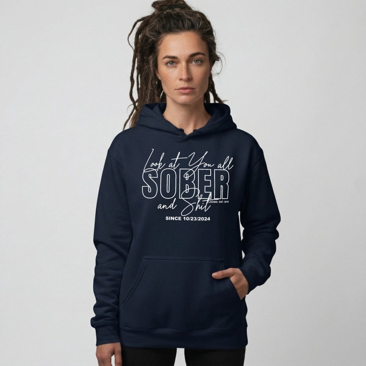 Look at You Sober Recovery Hoodie fit detail (view 9)
