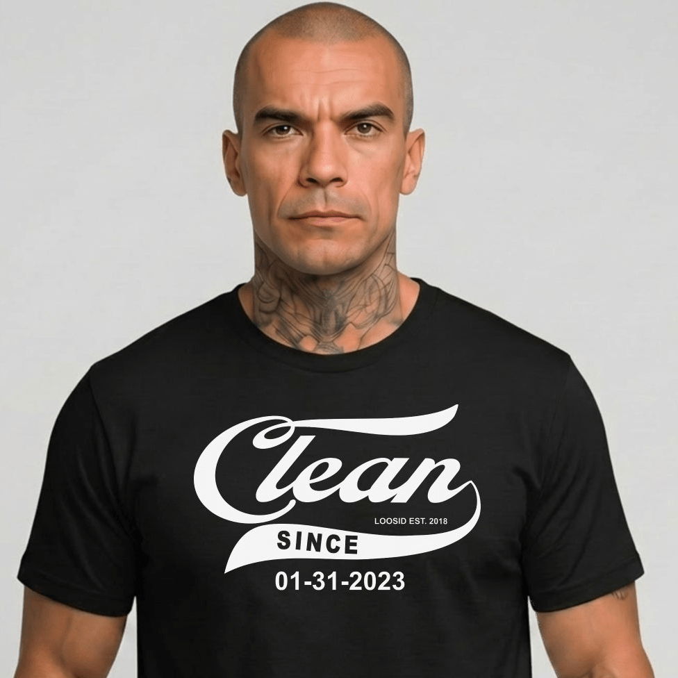 Clean Since Tee with Personalized Sobriety Date | Sober T Shirt