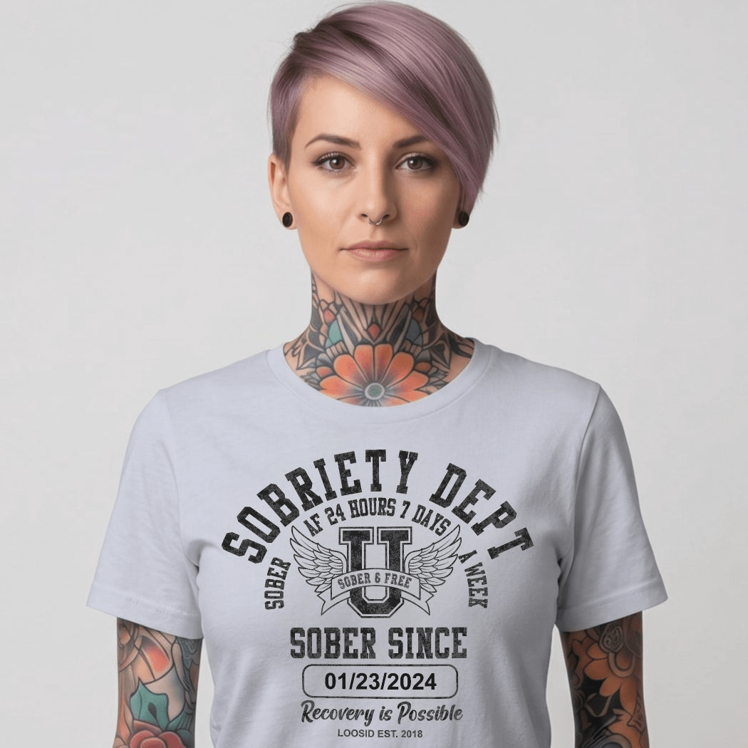 Sobriety Dept Sober T Shirt close-up view (view 22)