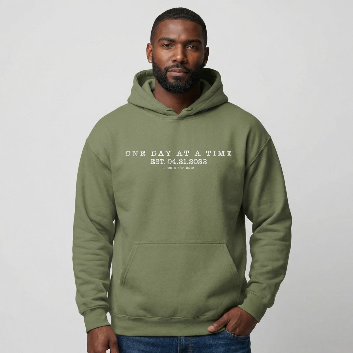 One Day At a Time Recovery Hoodie close-up view (view 22)