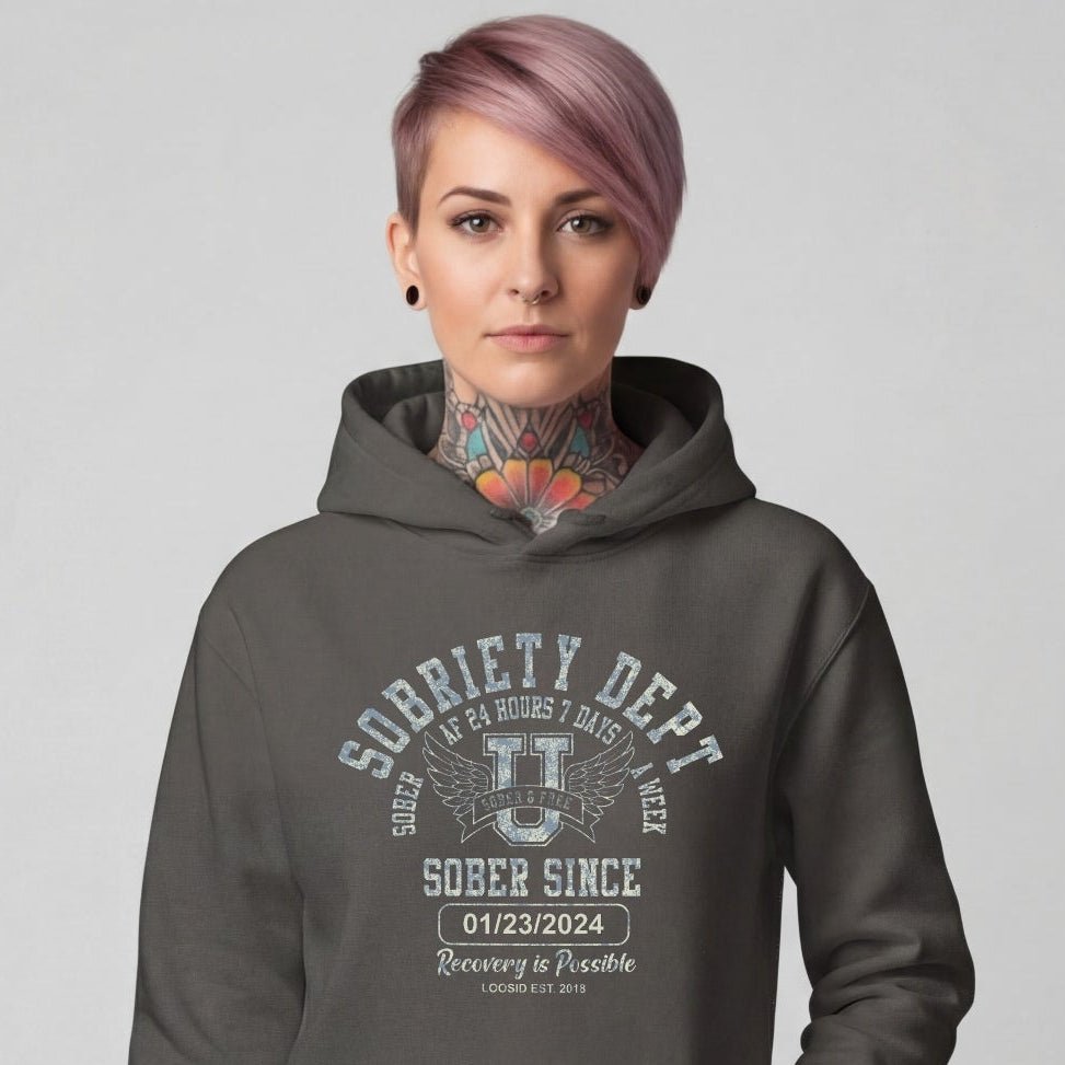 Sobriety Dept Recovery Hoodie packaging detail (view 18)