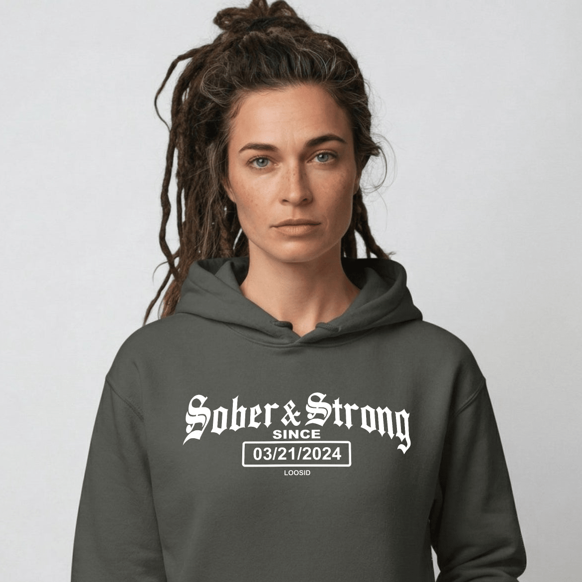 Old School Sober & Strong Recovery Hoodie product photo (view 40)