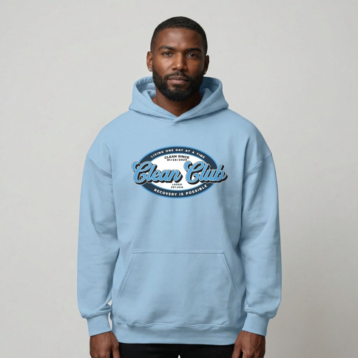Clean Club Badge Recovery Hoodie lifestyle view (view 25)