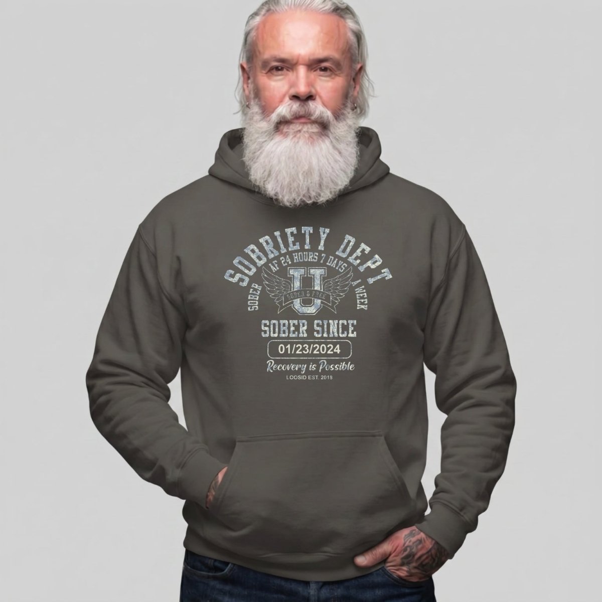 Recovery Hoodie | Men's Sobriety Dept 24/7 Hoodie