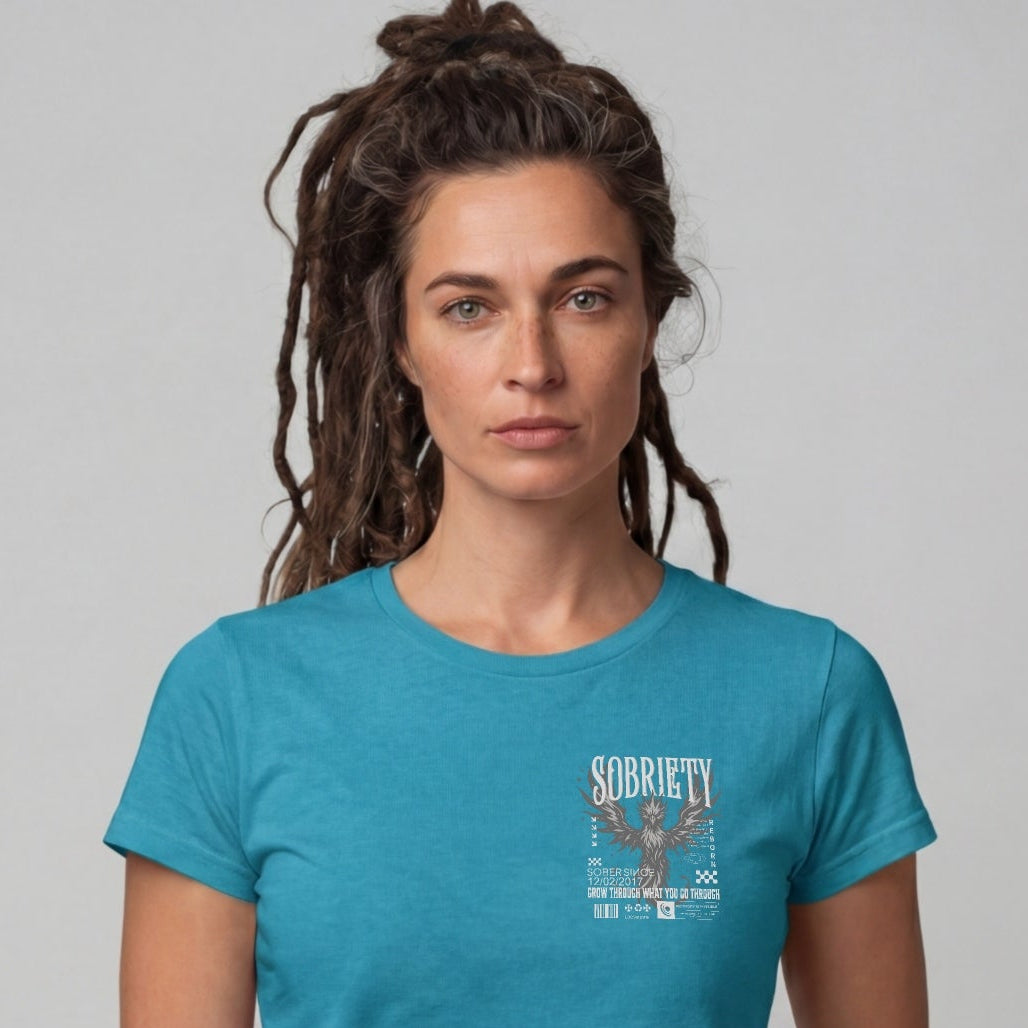 Phoenix Reborn Recovery Limited-Edition Women's T-Shirt with Sobriety Date