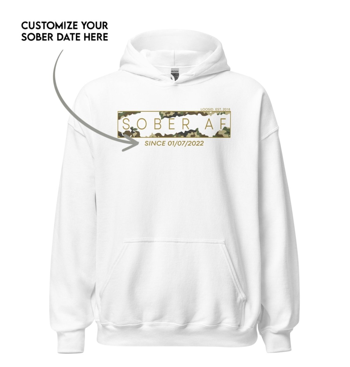 Recovery Hoodie | Men's Sober AF Camo Hoodie