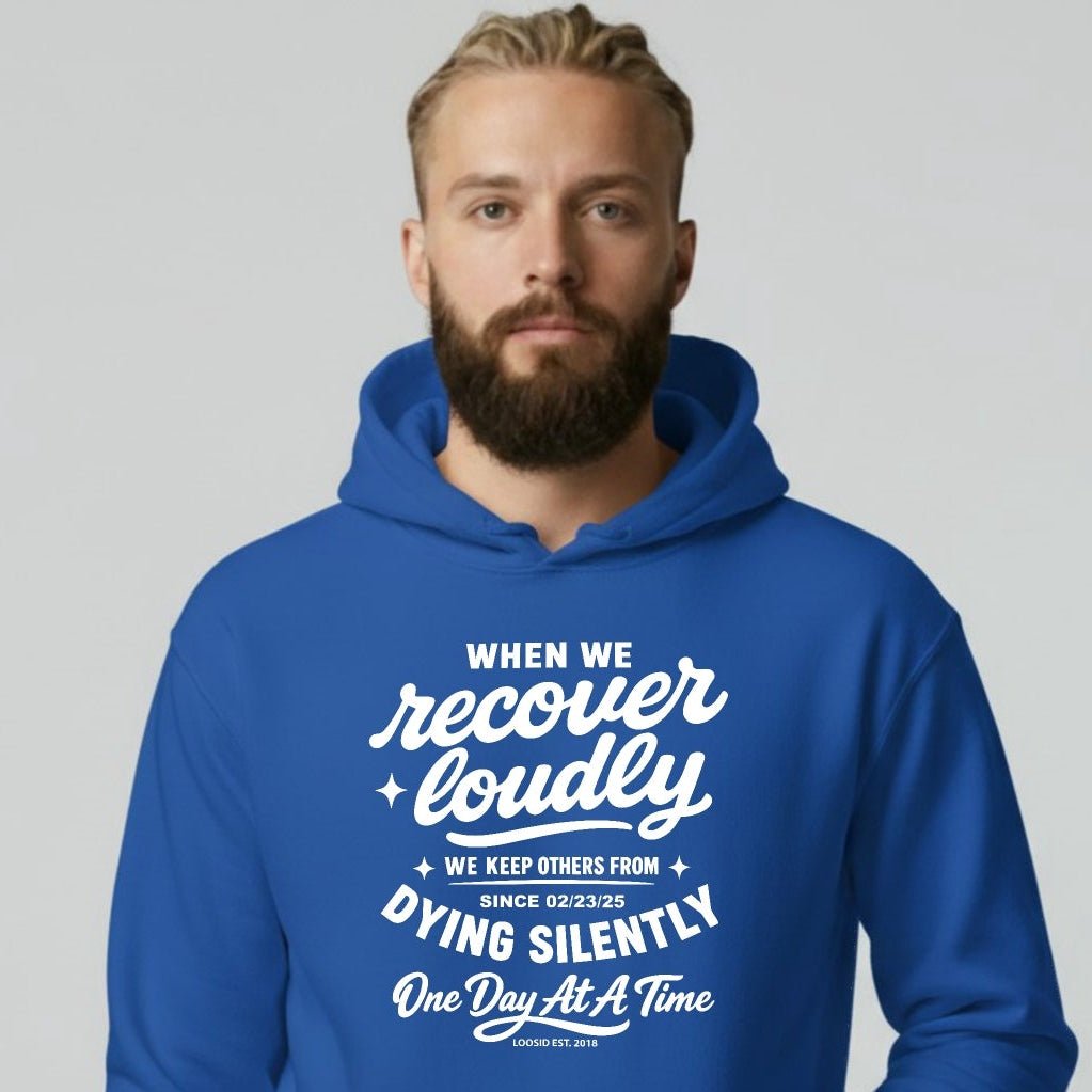 When we recover loudly Recovery Hoodie fit detail (view 9)