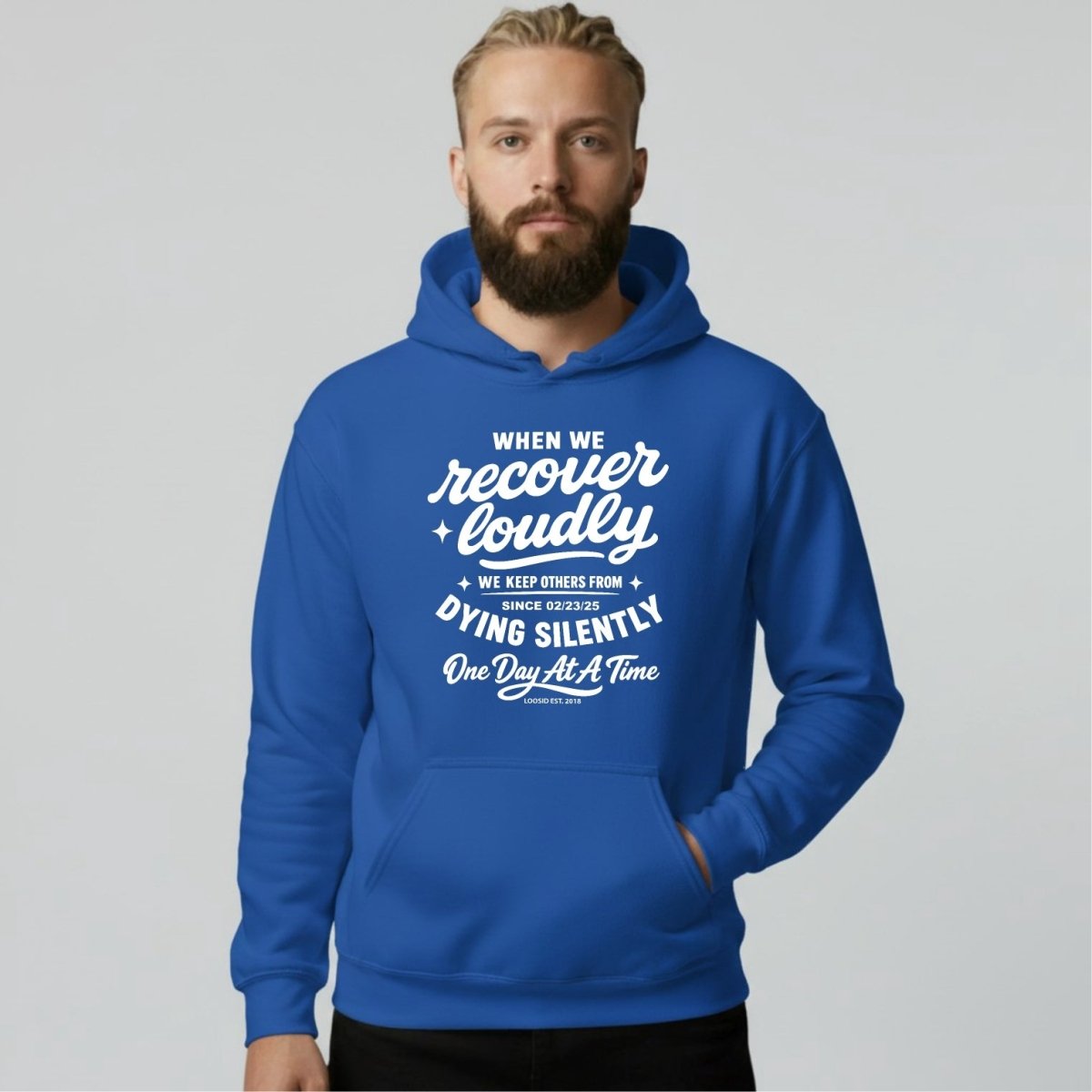 When we recover loudly Recovery Hoodie product photo (view 10)