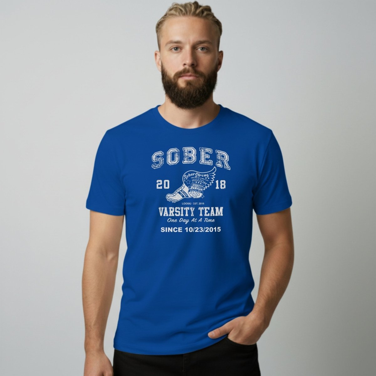 Sober Varsity Sober T Shirt fit detail (view 19)