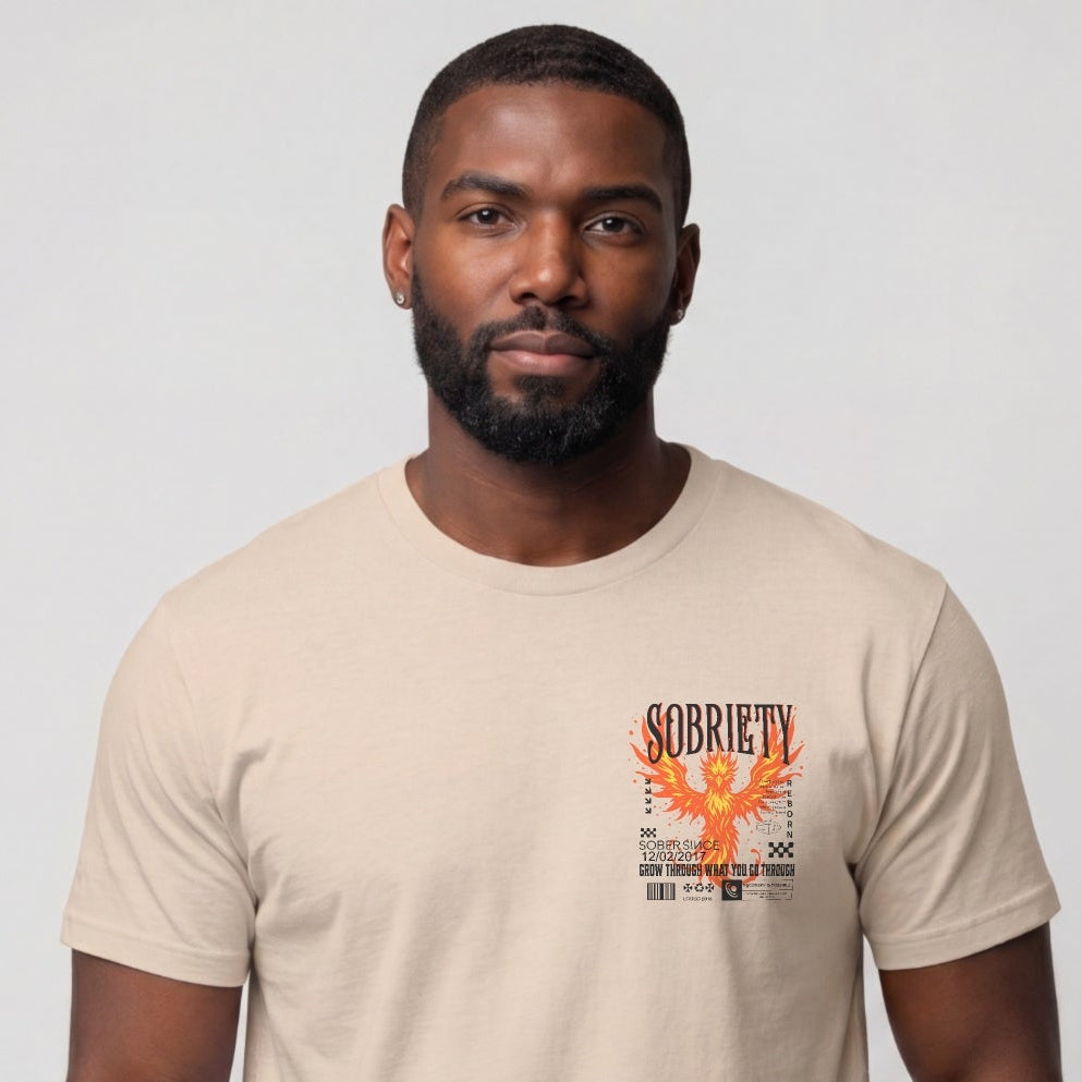 Phoenix Reborn Recovery Limited-Edition T-Shirt with Sobriety Date