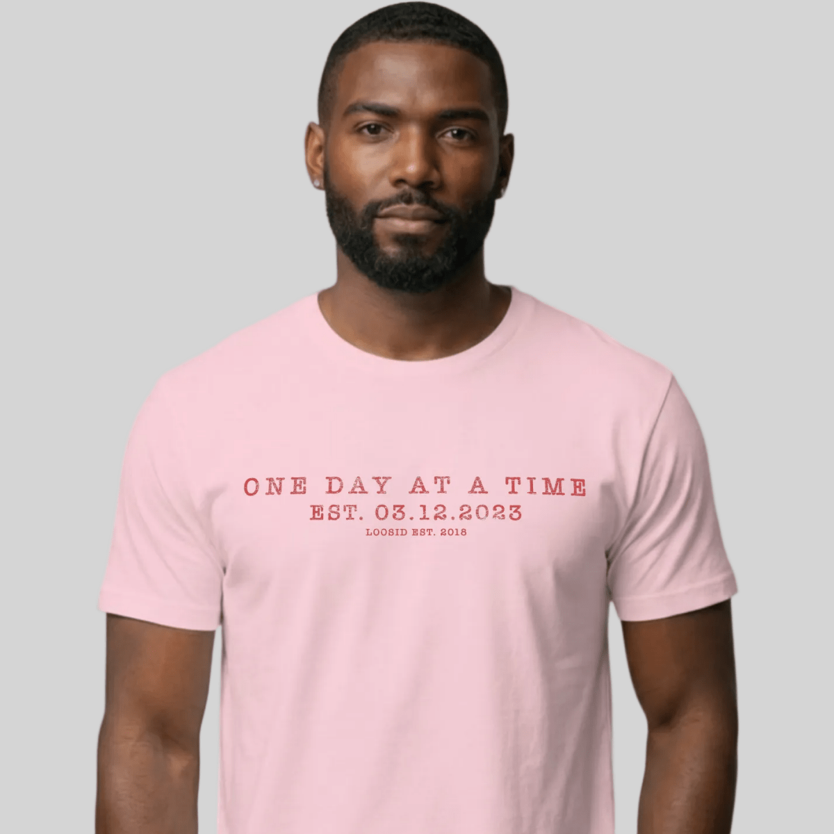 One Day At a Time Sober T Shirt graphic detail (view 24)