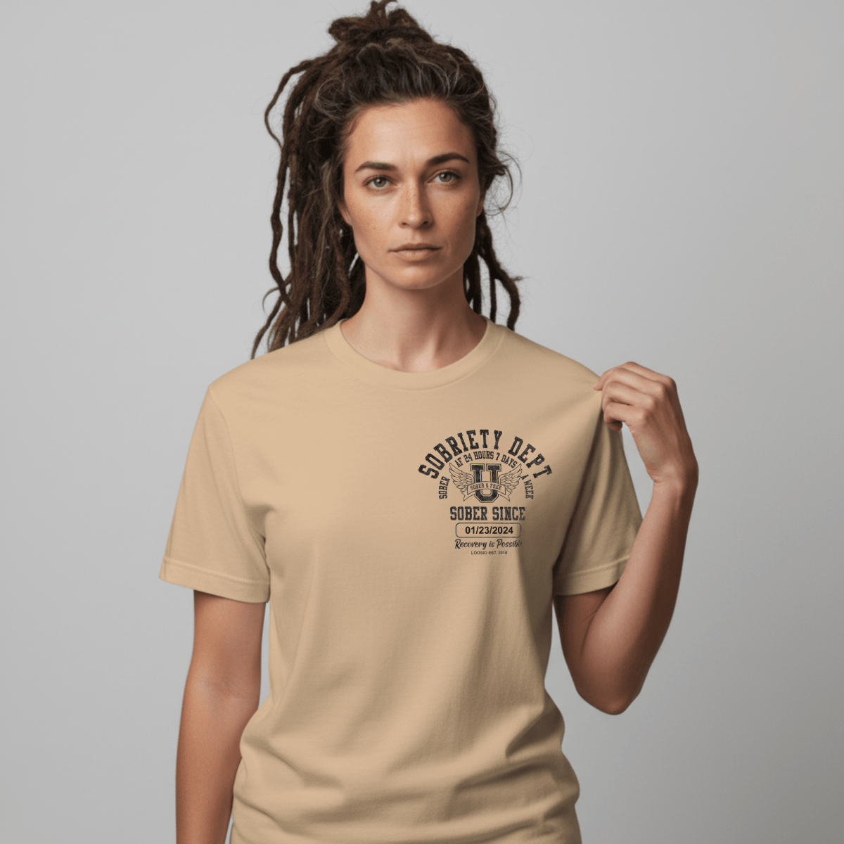 Sobriety Dept 24 7 Sober T Shirt side view (view 16)