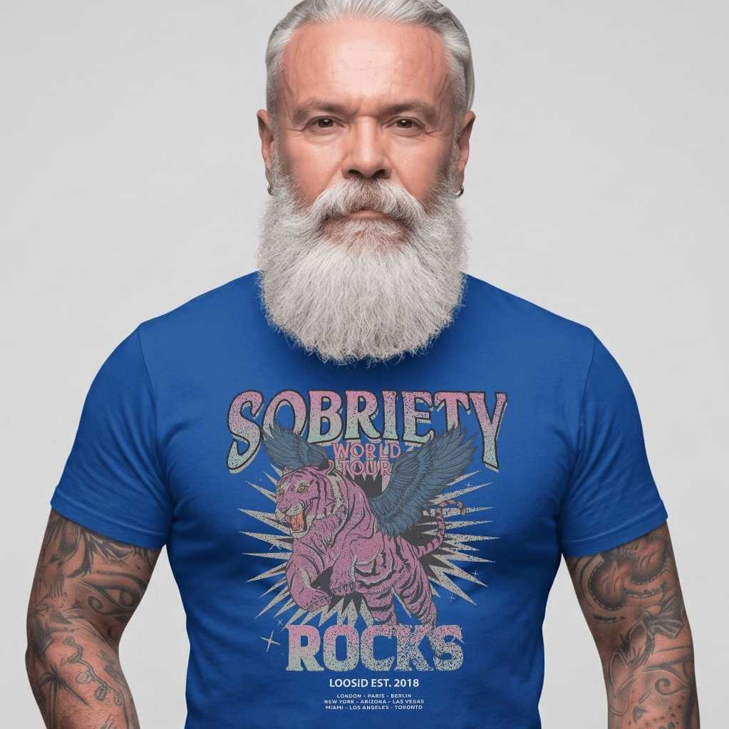 Sobriety Rocks Tour Sober T Shirt close-up view (view 12)