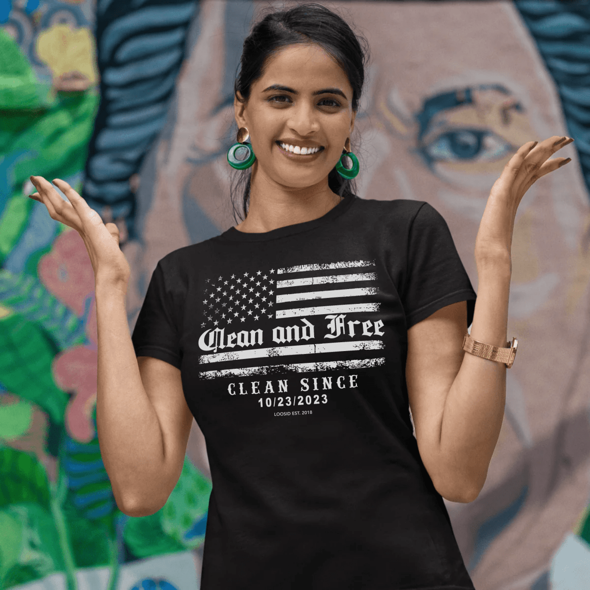 Loosid Clean and Free Sober T Shirt featuring the design