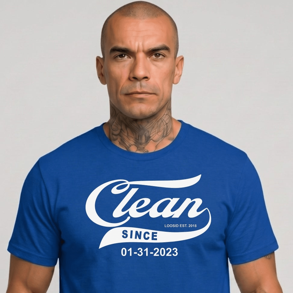 Clean Since Tee with Personalized Sobriety Date | Sober T Shirt