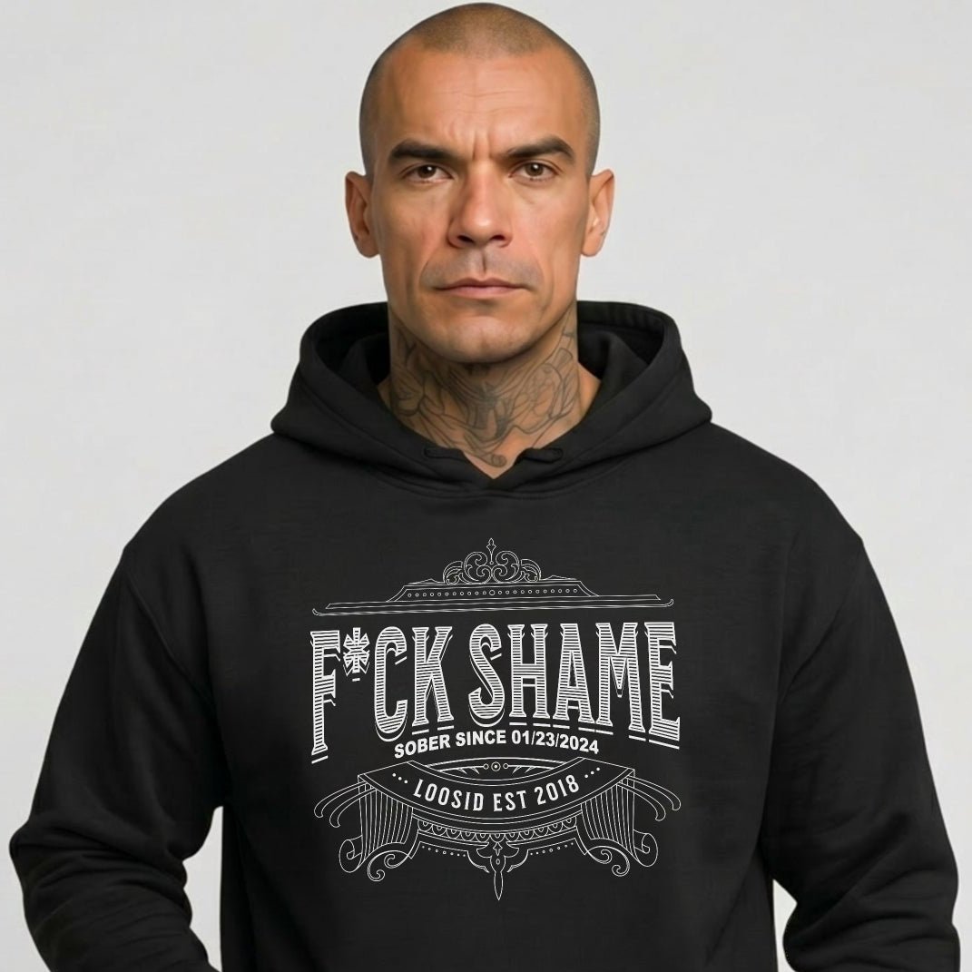 Loosid F*ck Shame Recovery Hoodie featuring the design