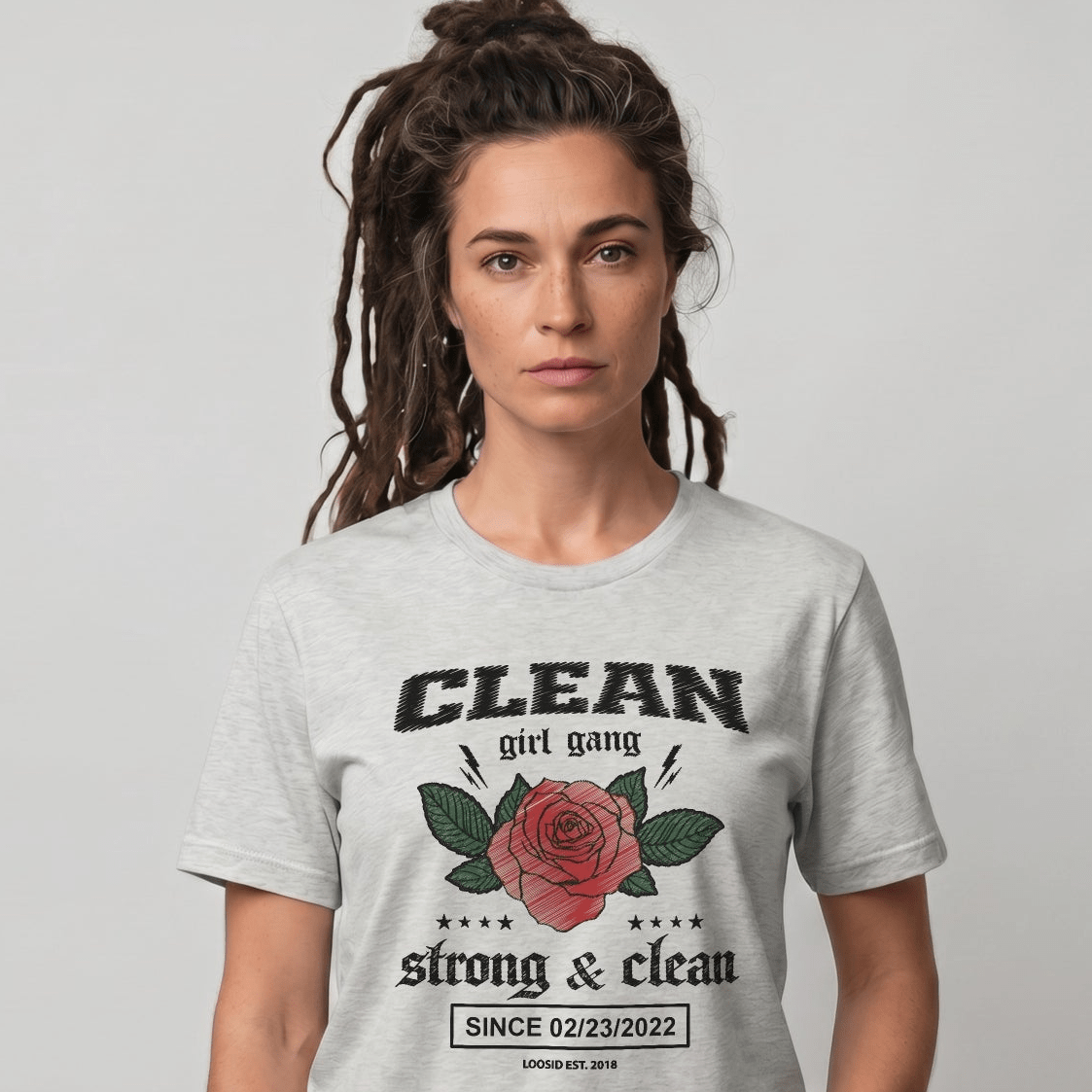 Clean Girl Gang Strong & Clean Sober T Shirt featuring the design (view 21)