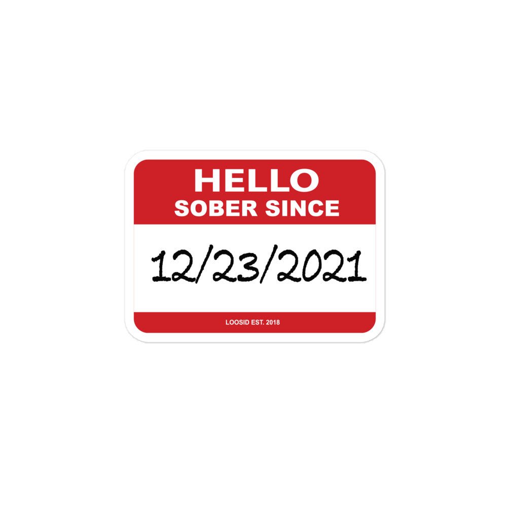 Hello Sober Sticker graphic detail (view 4)