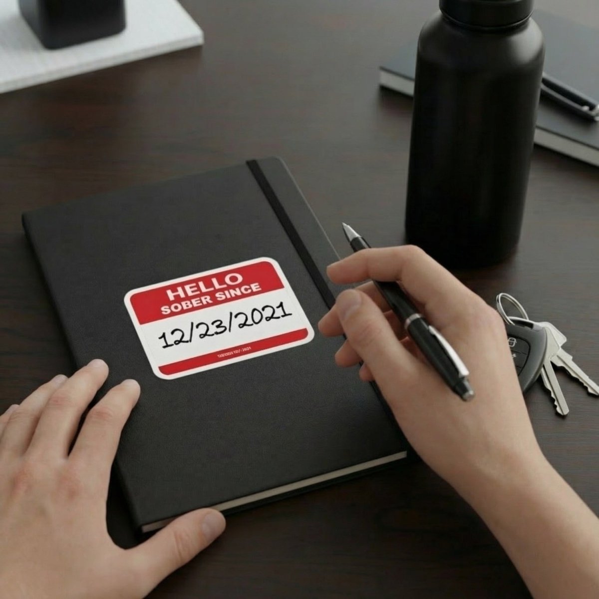 Hello Sober Sticker lifestyle view (view 5)