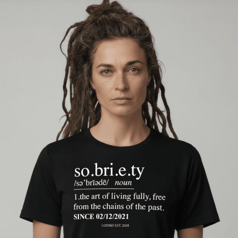 Sobriety Definition Sober T Shirt back view (view 7)