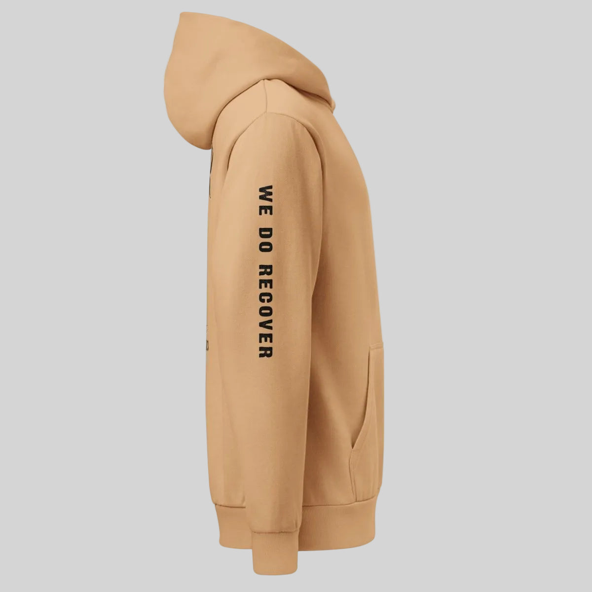Recover Loudly Tan Recovery Hoodie Limited Edition Recovery Hoodie packaging detail (view 8)
