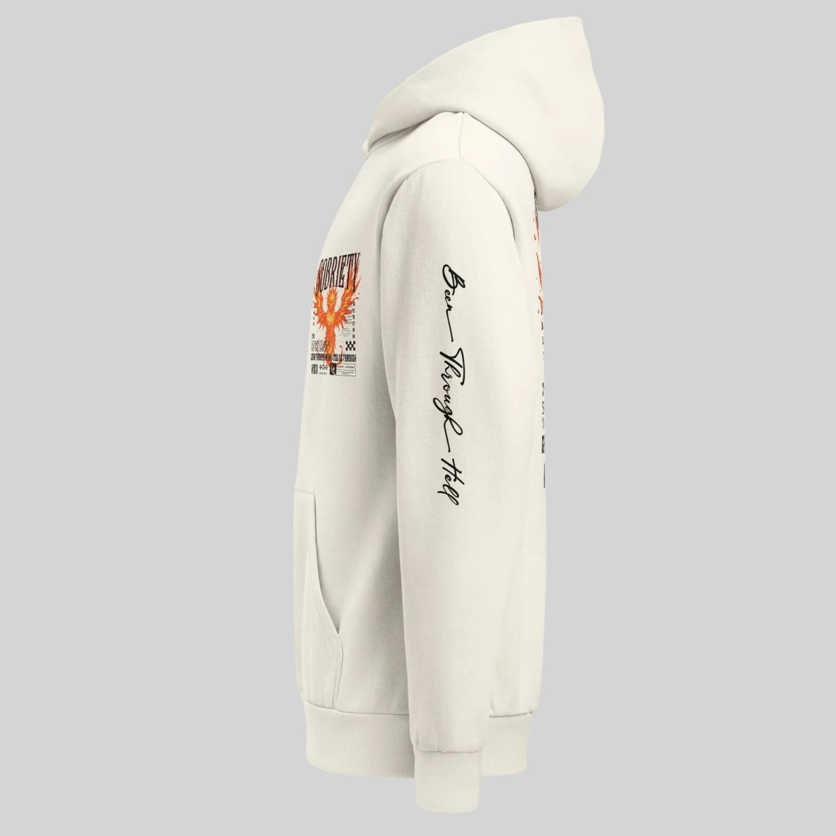 Cream Phoenix Reborn Recovery Hoodie ULTRA Premium Garment Dyed Recovery Hoodie lifestyle view (view 5)