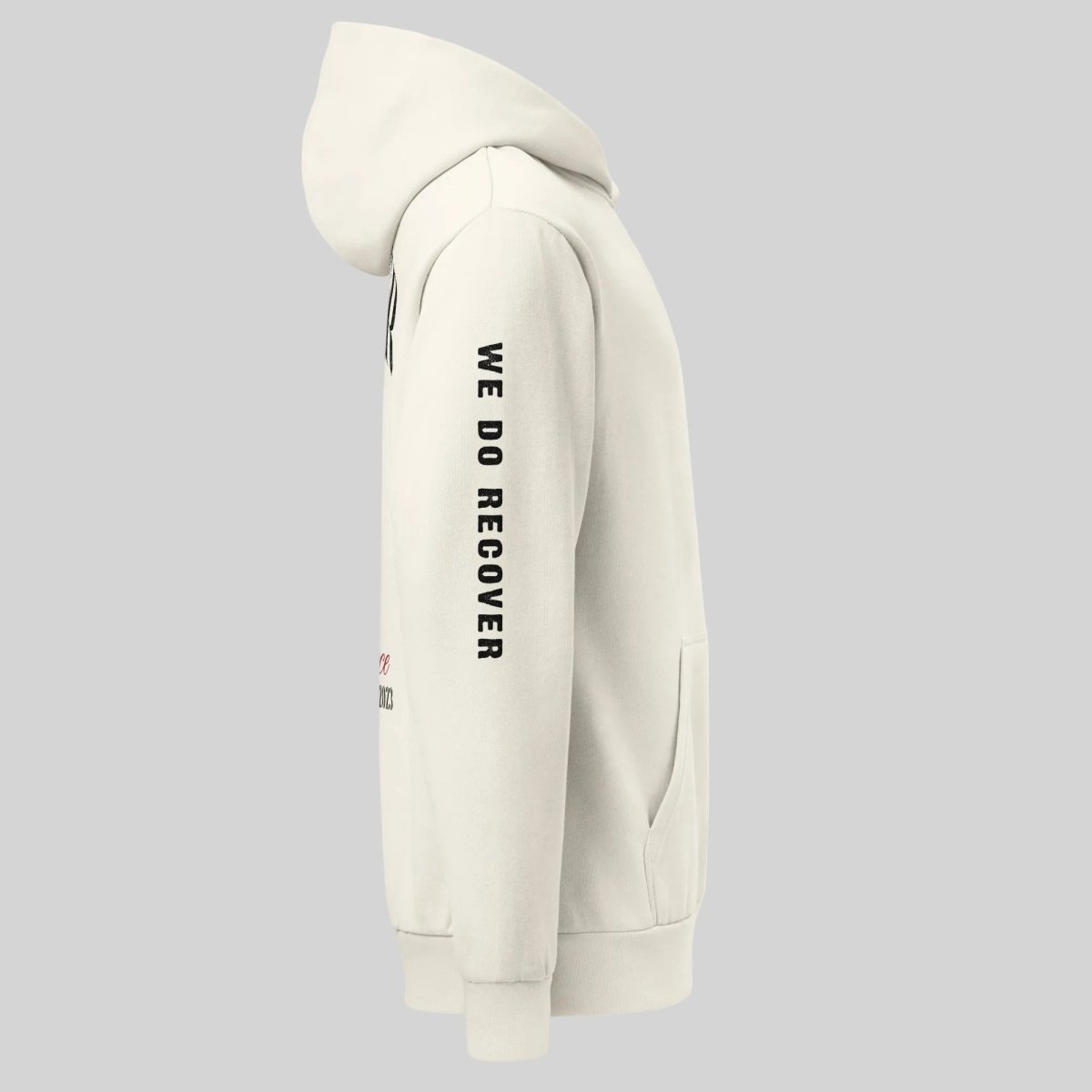 Cream Recover Loudly Hoodie ULTRA Premium Garment Dyed Recovery Hoodie side view (view 6)