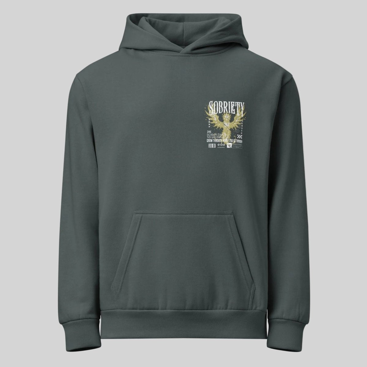 Loosid Navy Phoenix Reborn Recovery Print Hoodie Limited Edition Recovery Hoodie featuring the design