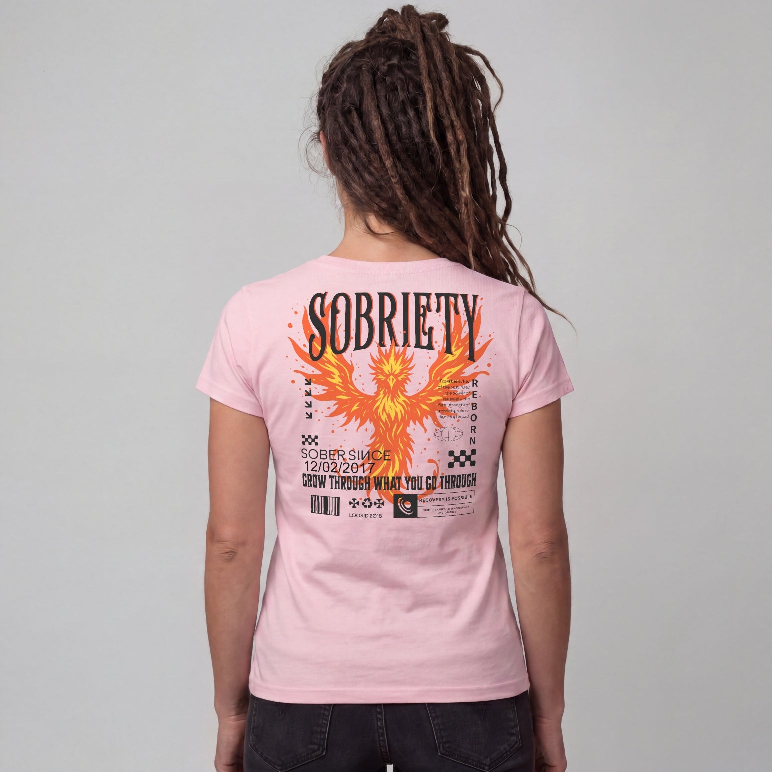 Phoenix Reborn Recovery Limited-Edition Women's T-Shirt with Sobriety Date