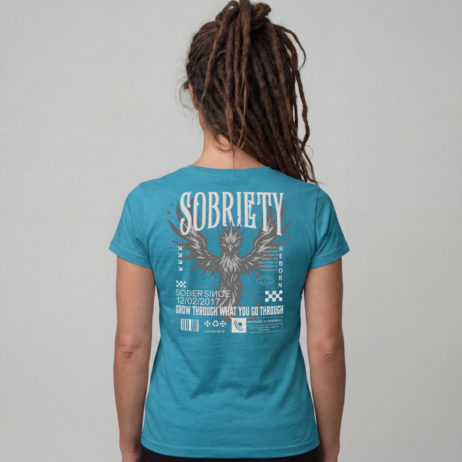 Phoenix Reborn Recovery Limited-Edition Women's T-Shirt with Sobriety Date