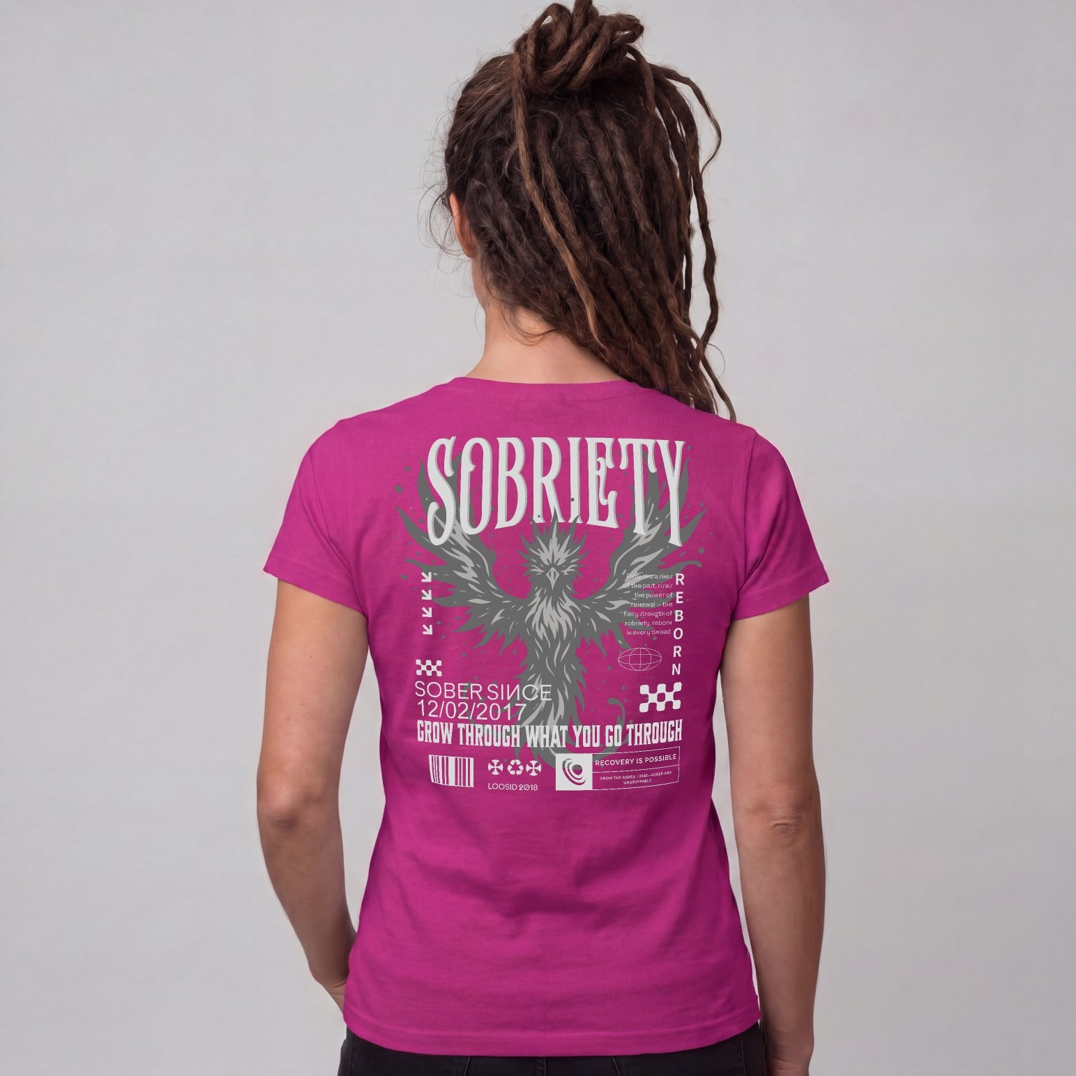 Phoenix Reborn Recovery Limited-Edition Women's T-Shirt with Sobriety Date